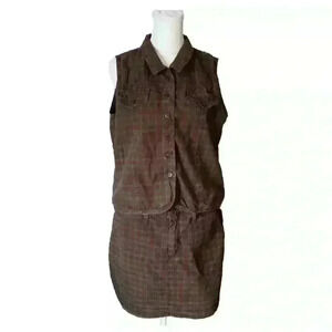 Vintage Maurice's 2 Piece Set Skirt and Button Up Top Plaid Size 8/L